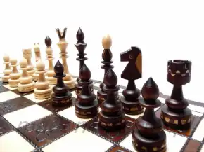 Artistic wooden chess set